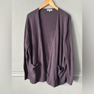 Madewell Open Front Cardigan Purple Lightweight Knit Plus Size 3X